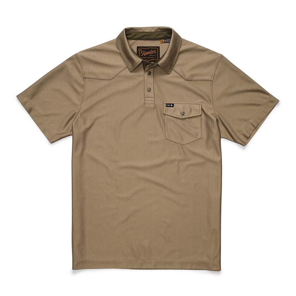 Howler Brothers Ranchero Tech Polo Shirt Men's in Faded Olive